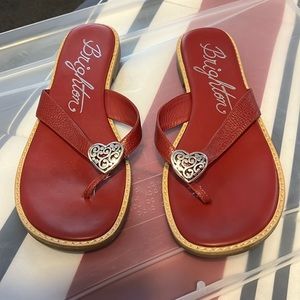 Brighton red flip flops
